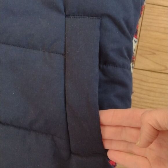 Oddi Blue Hooded Puffer Vest with Knit Back and Hood Size Small - Picture 6 of 14